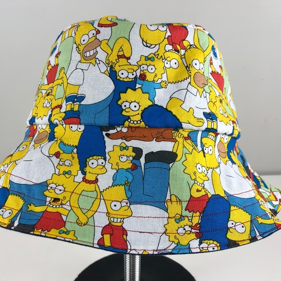 Hand Crafted Accessories - Simpson’s TV Cartoon Denim Reversible Bucket Hat